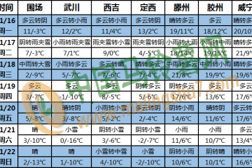 中東部大范圍強(qiáng)雨雪將至 ()